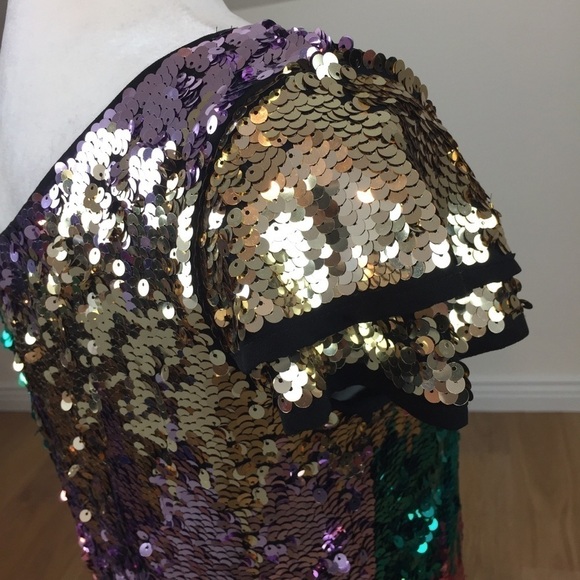 NEW Verty Multi Sequin Stretchy Mini Dress - Picture 8 of 8